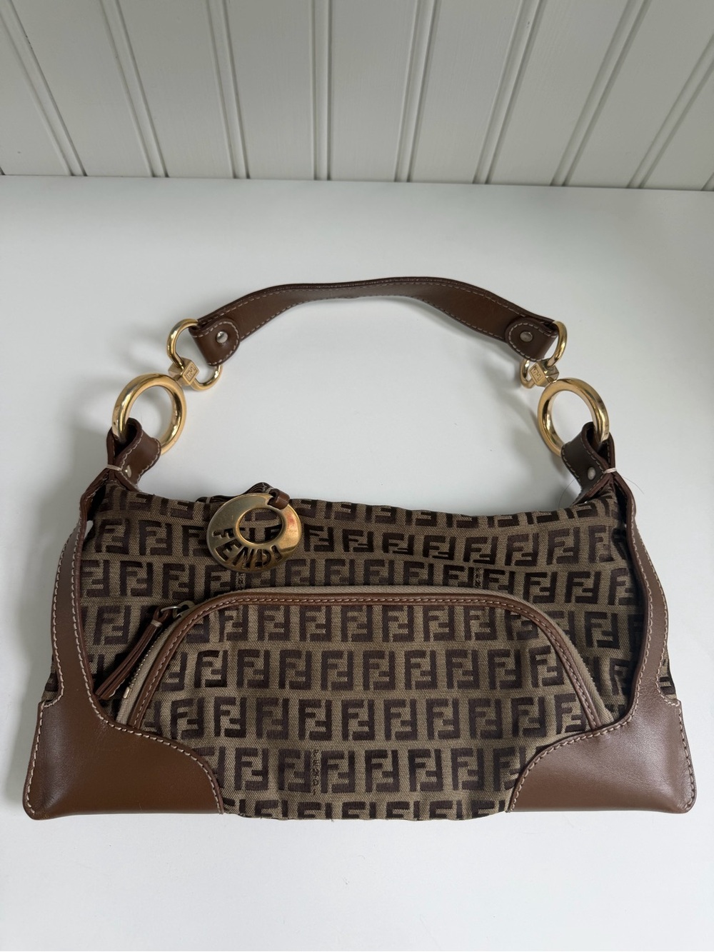 Fendi Brown Monogram Zucchino FF Chef Vintage - Picture 3 of 12